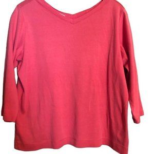 Vintage Talbots V-neck Front & Back 3/4 Sleeve Shirt Size M